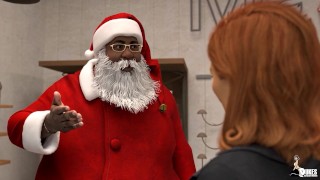 Esposa PAWG levada ao êxtase com um negro do Papai Noel