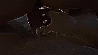 Teen magra coberta de porra na língua. 3D animado quente